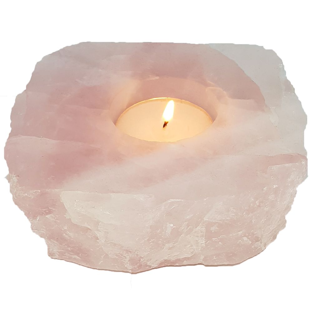 Rose Quartz Crystal Candle Holder