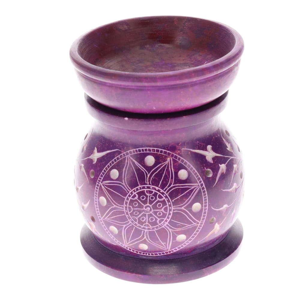 Purple Soapstone Flower Oil Burner