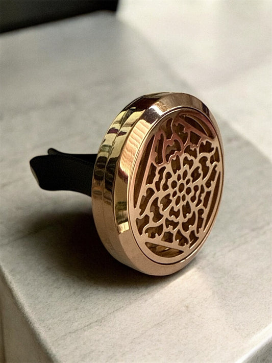 Rose Coloured Stainless Steel Essential Oil Car Diffuser