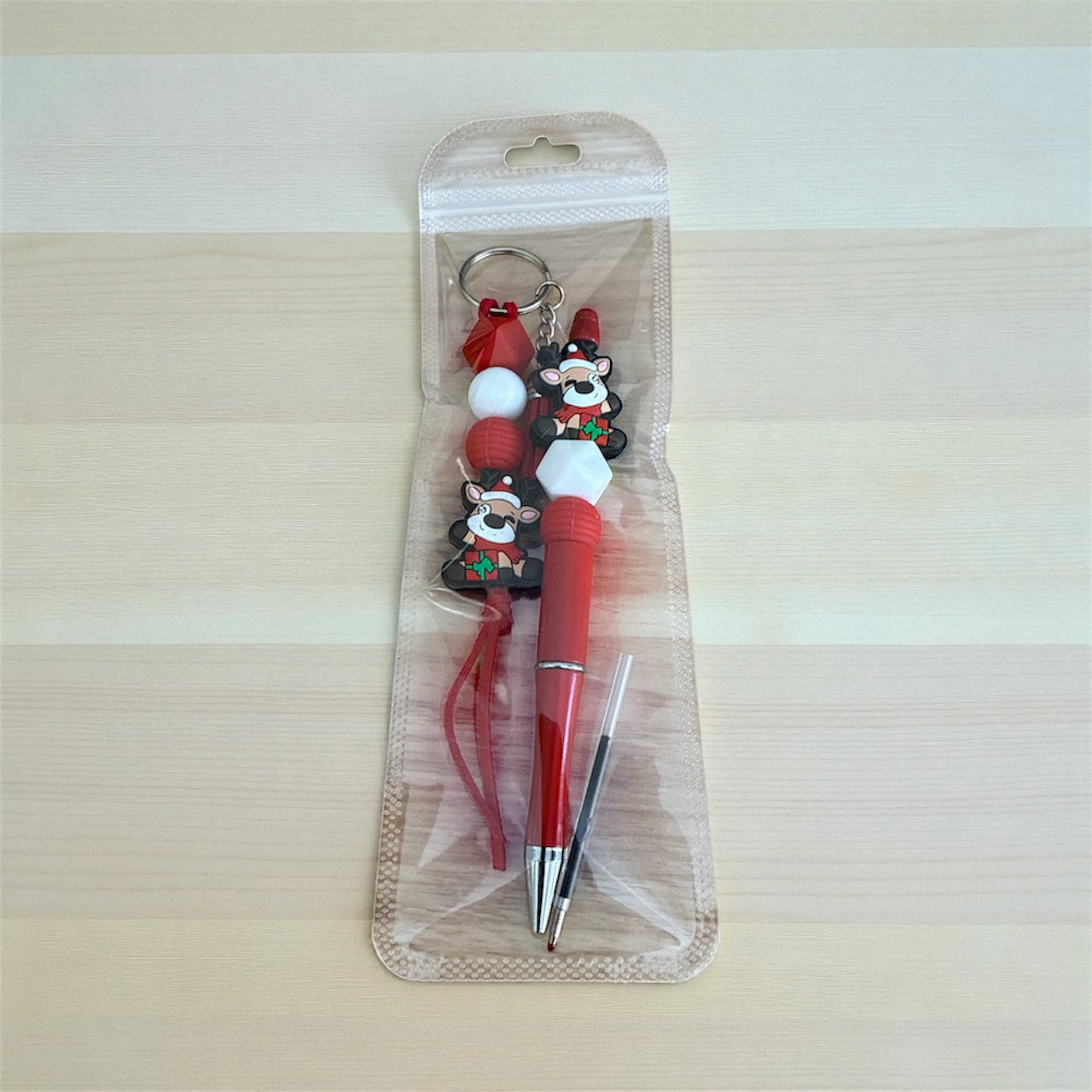 Christmas Reindeer Key Ring and Pen Set