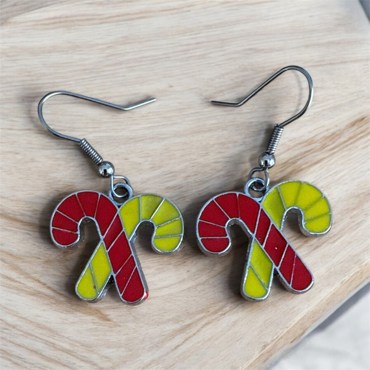 Candy Cane Christmas Earrings