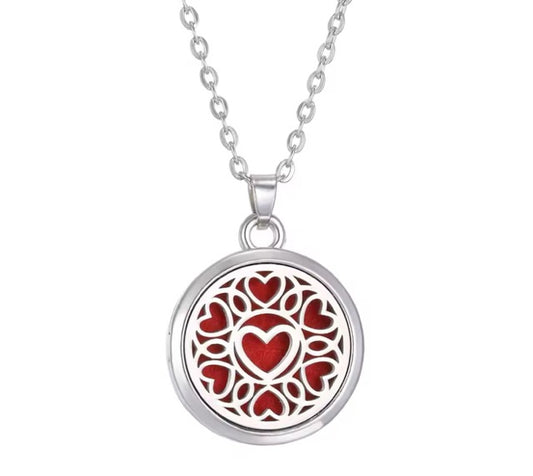 Stainless Steel Heart Pendant Essential Oil Necklace