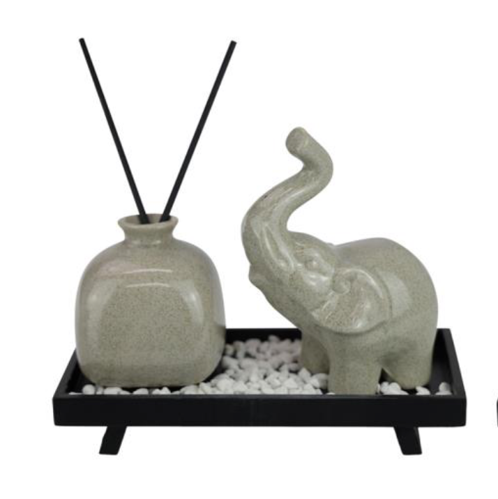 Ceramic Elephant and Reed Diffuser