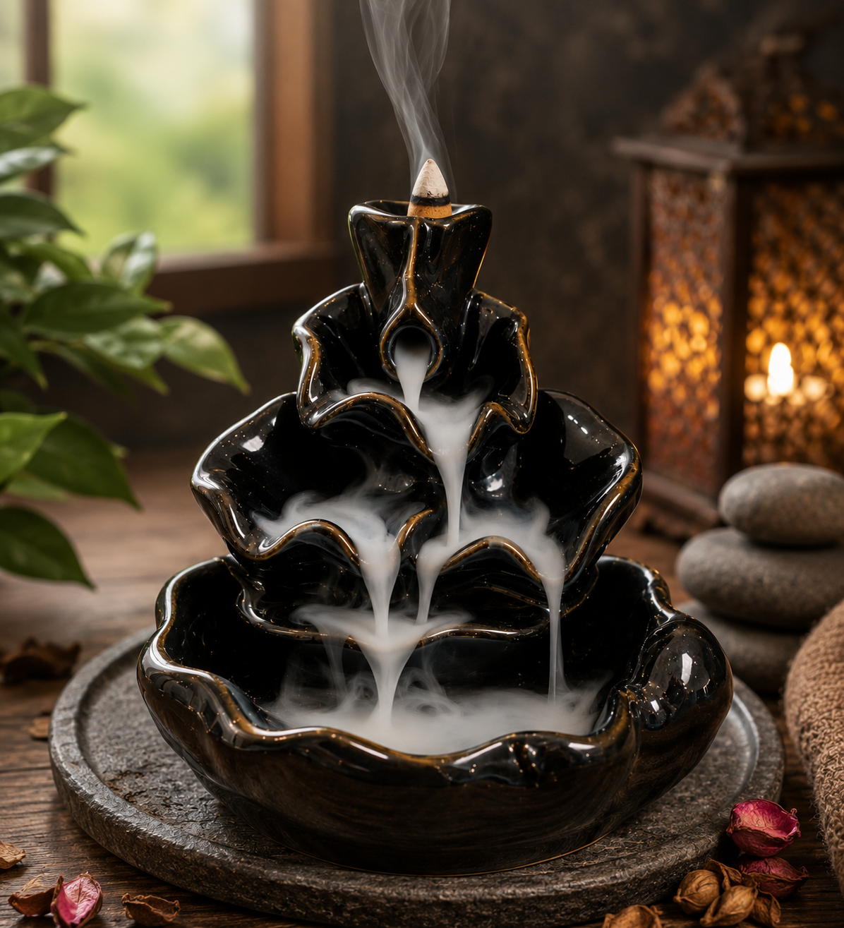 Ceramic Waterfall Backflow Cone Burner