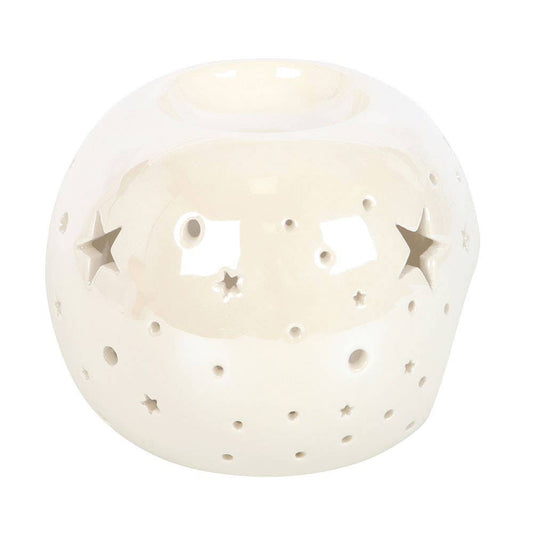 Ethereal Starry Glow Oil / Wax Burner – Iridescent White