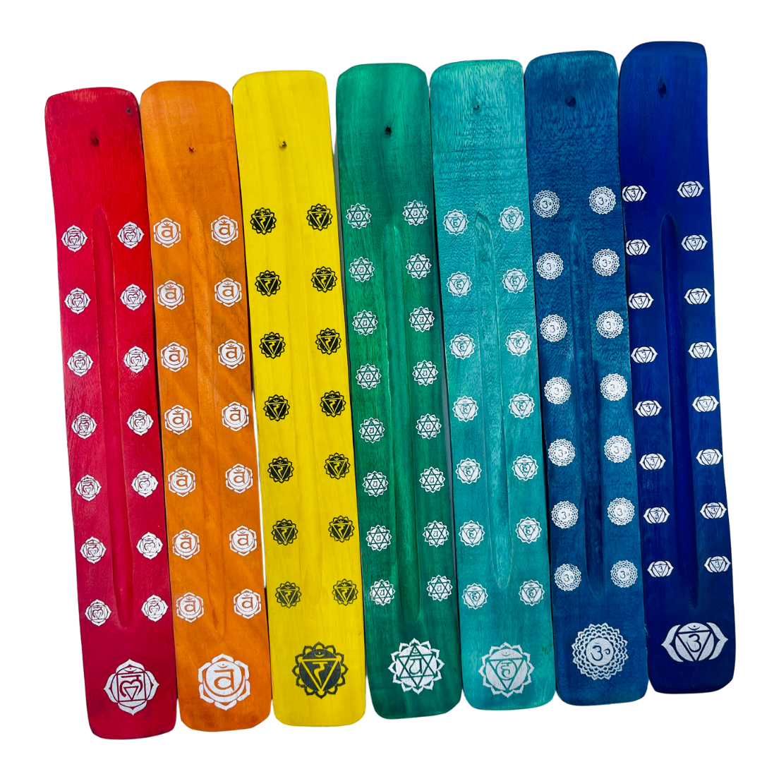 Set of SEVEN CHAKRA Flat Ash Incense Catchers