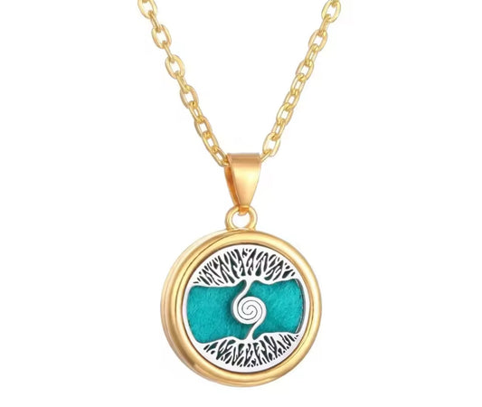 Gold Coloured Pendant Essential Oil Necklace