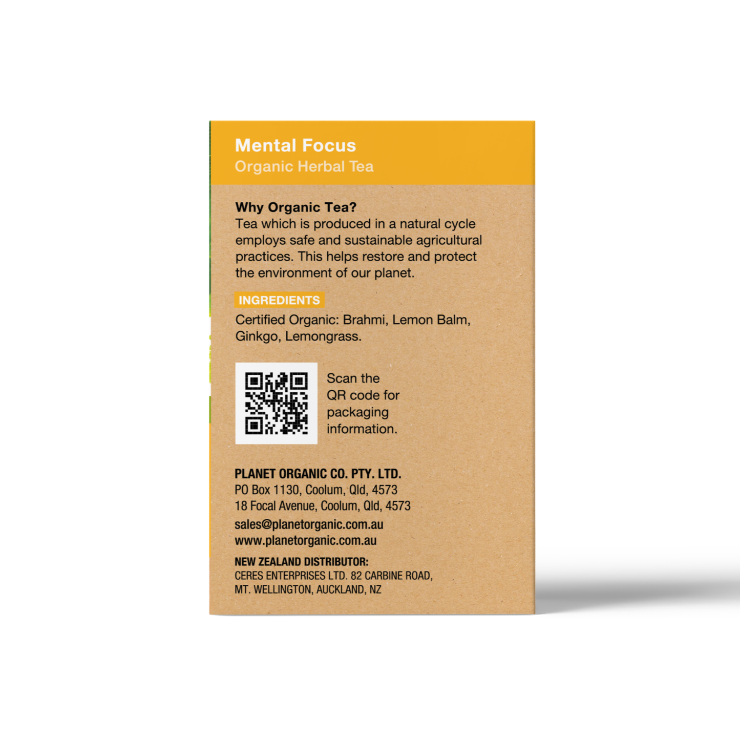 Planet Organic Mental Focus Tea Bags - 25 Herbal Bags