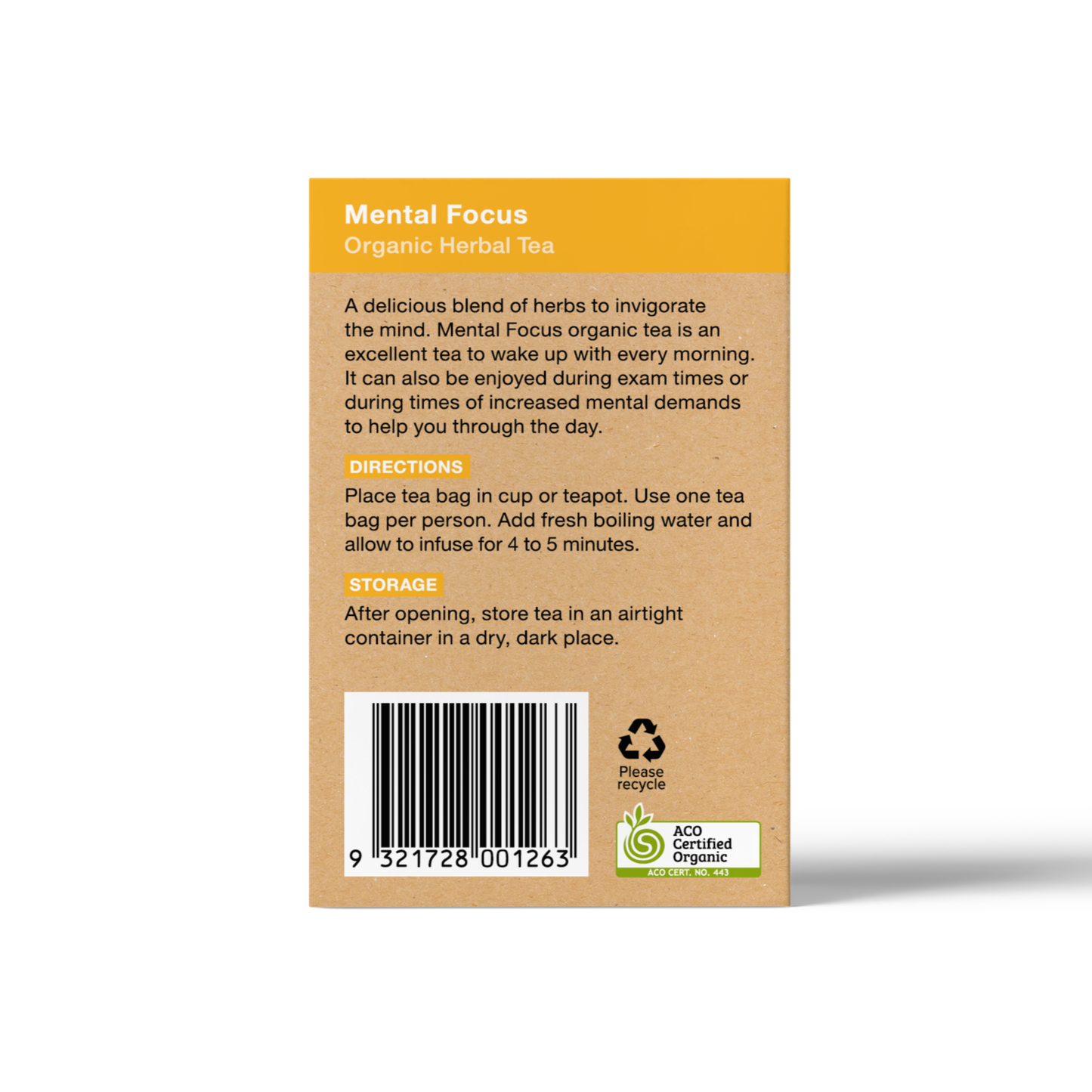 Planet Organic Mental Focus Tea Bags - 25 Herbal Bags