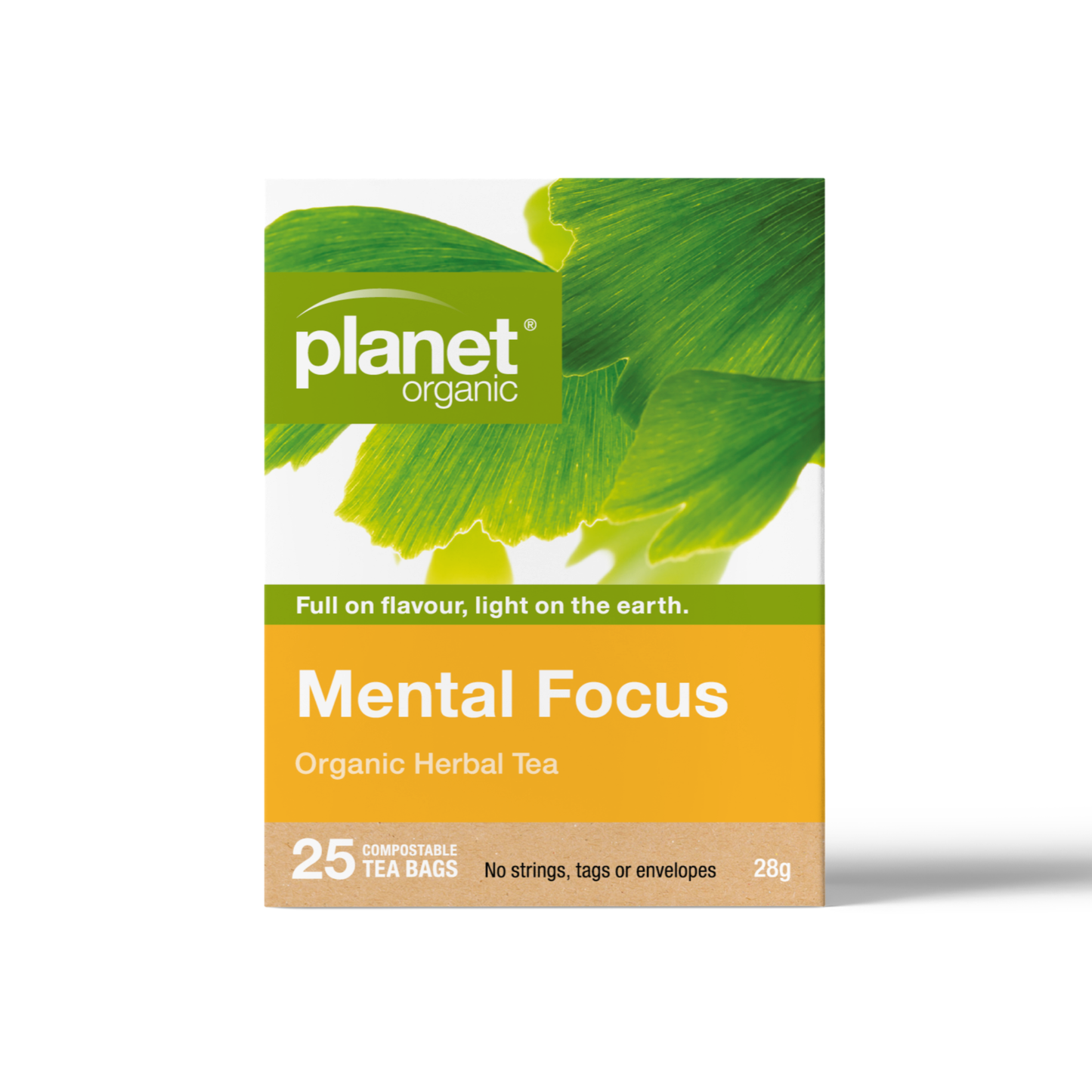 Planet Organic Mental Focus Tea Bags - 25 Herbal Bags