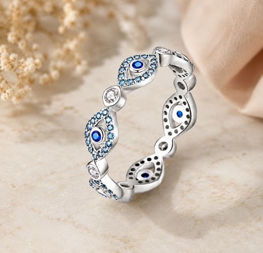 Evil Eye Sterling Silver Ring