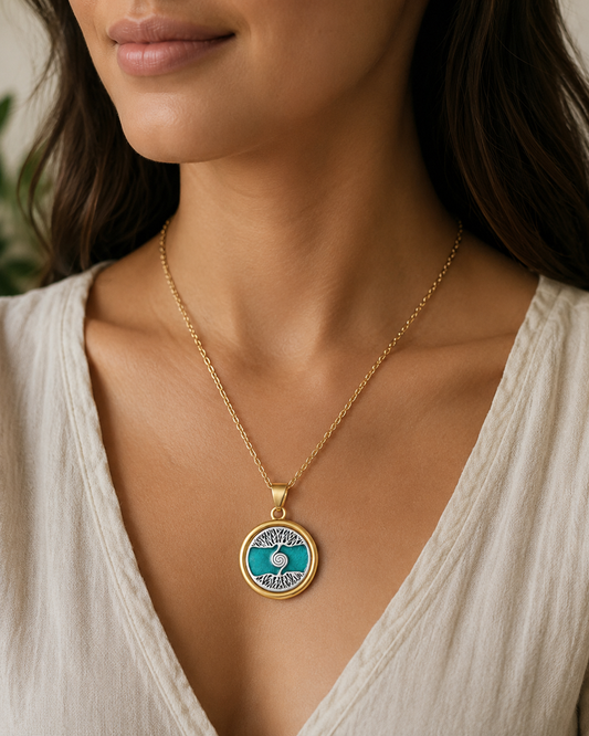 Gold Coloured Pendant Essential Oil Necklace