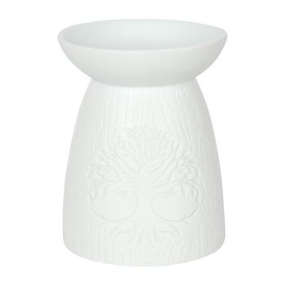 White Ceramic Tree of Life Oil / Wax Melt Burner