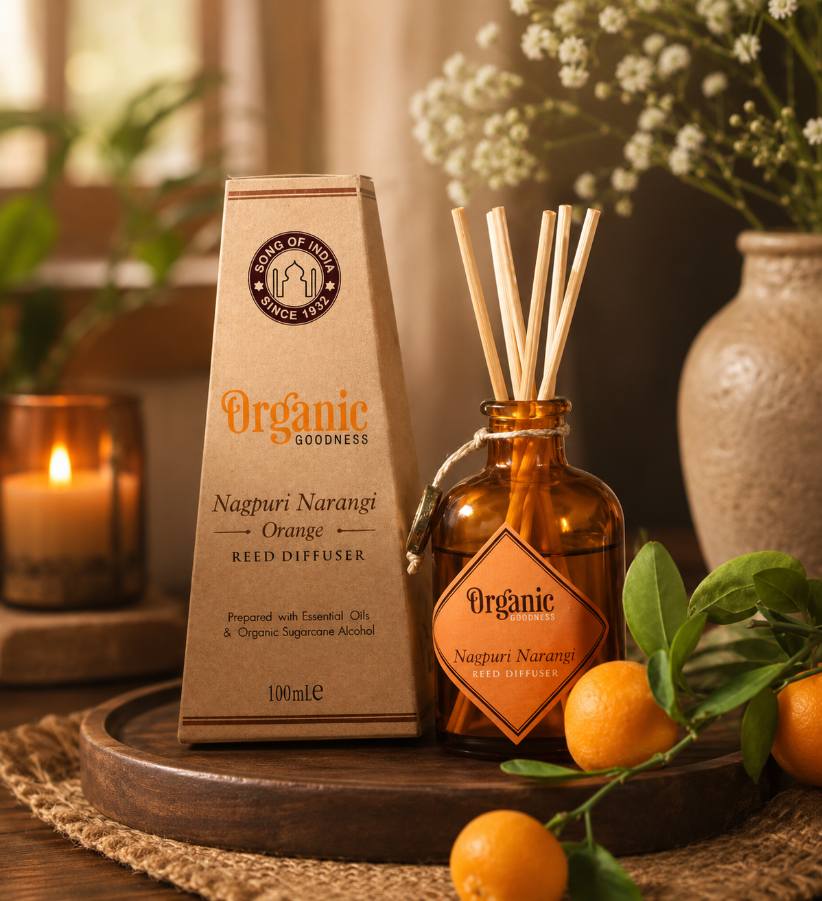 Organic Goodness Orange Nagpuri Nagangi Reed Diffuser 100ml