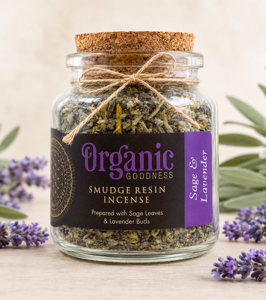Organic Goodness Smudge Resin Sage and Lavender 80g Jar
