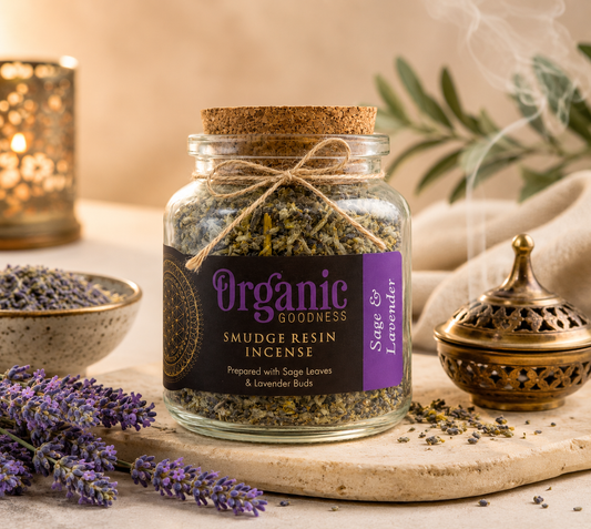 Organic Goodness Smudge Resin Sage and Lavender 80g Jar