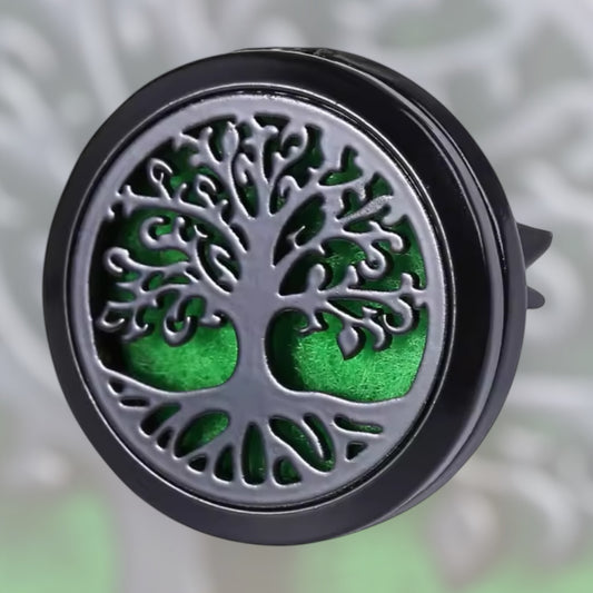 Tree of Life Stainless Steel Essential Oil Car Diffuser