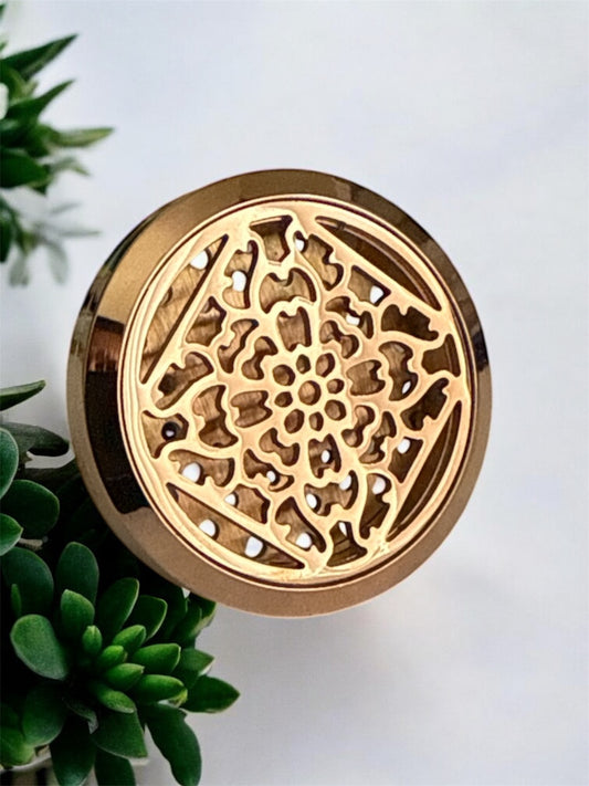 Rose Coloured Stainless Steel Essential Oil Car Diffuser