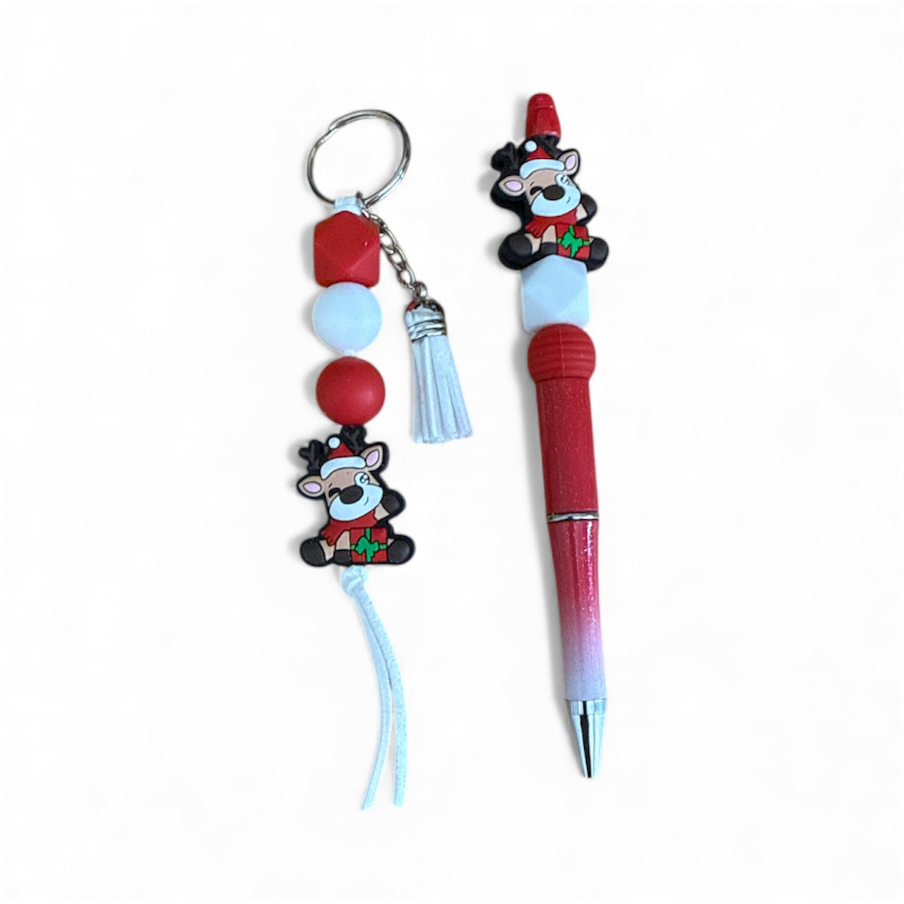 Christmas Reindeer Key Ring and Pen Set