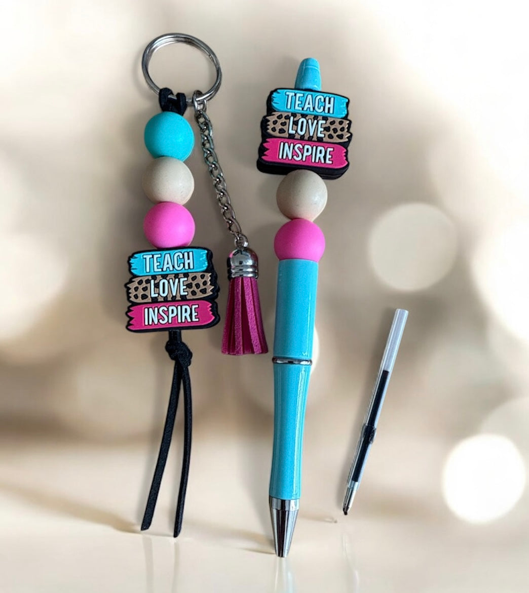 “Teach • Love • Inspire” Pen & Keyring Gift Set