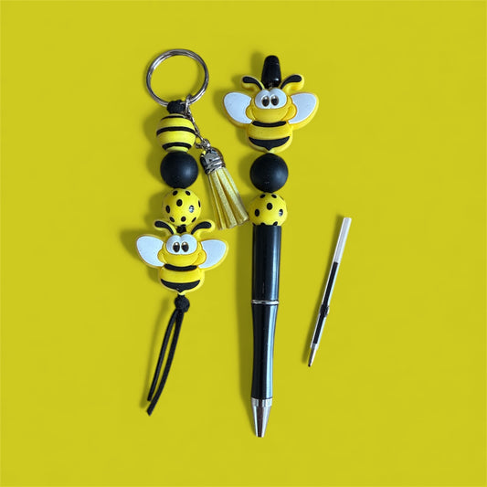 Bee Pen & Keyring Gift Set