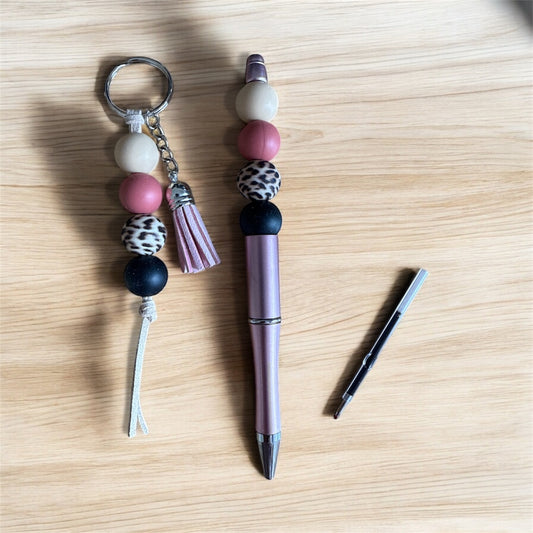 Leopard Print Pen & Keyring Gift Set