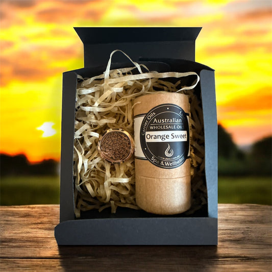 Orange Essential Oil + Car Diffuser Gift Pack