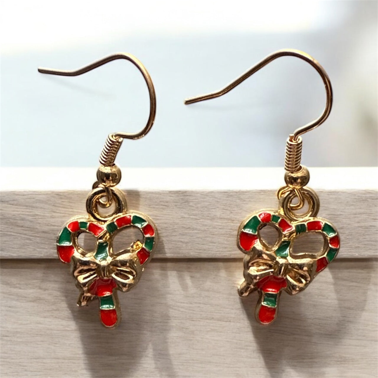 Candy Cane Christmas Earrings