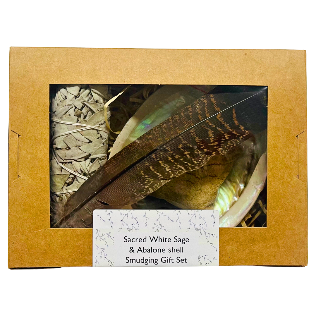 White Sage and Abalone Shell Smudging Gift Set