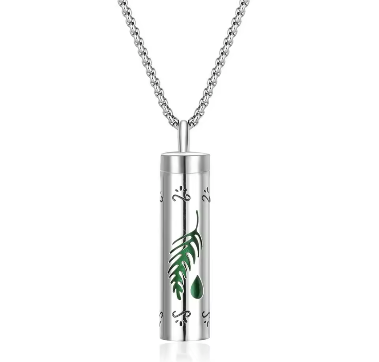 Stainless Steel Tube Pendant Necklace Essential Oil Diffuser