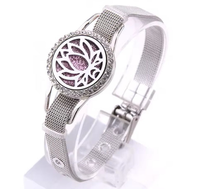 Lotus Aromatherapy Stainless Steel Bracelet