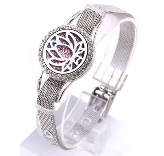 Lotus Aromatherapy Stainless Steel Bracelet