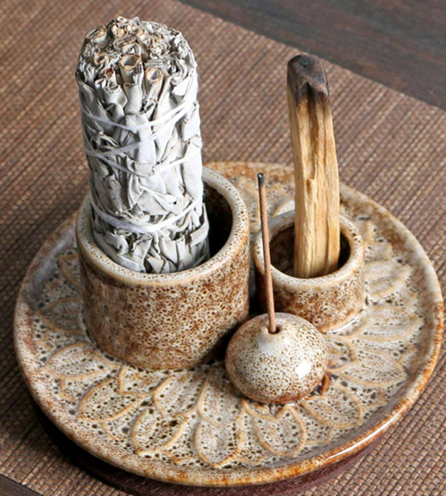 Ceramic Incense and Smudge Stick Holder