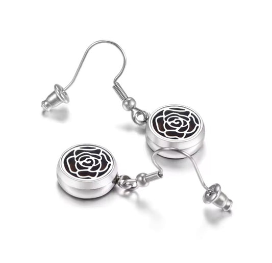 Stainless Steel Aroma Rose Earrings