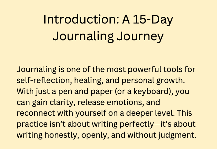 15 Day Journaling Challenge - Mini e-book