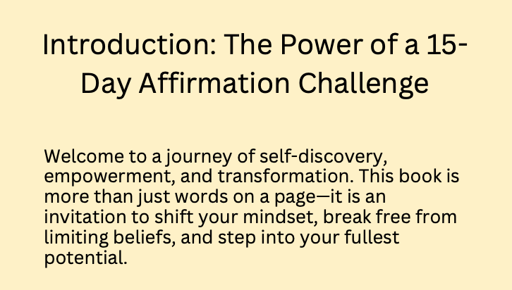 15 Day Affirmation Challenge - Mini e-book