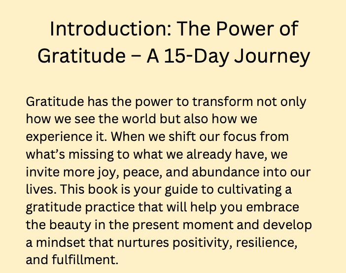 15 Day Gratitude Challenge - Mini e-book