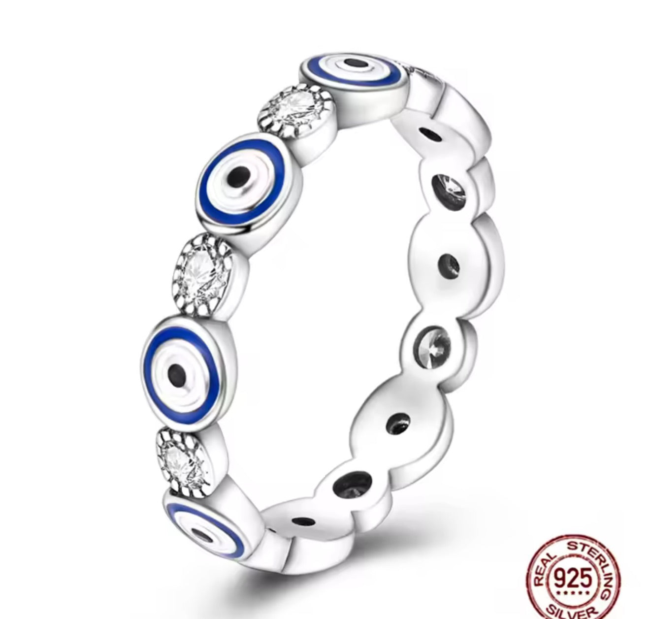 Evil Eye Sterling Silver Ring