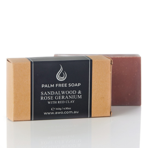 Handmade Sandalwood & Rose Geranium with Red Clay Soap 140g