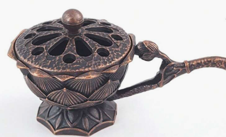 Small Lotus Incense Burner with Handle