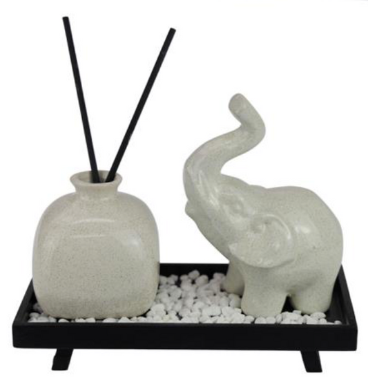 Ceramic Elephant and Reed Diffuser