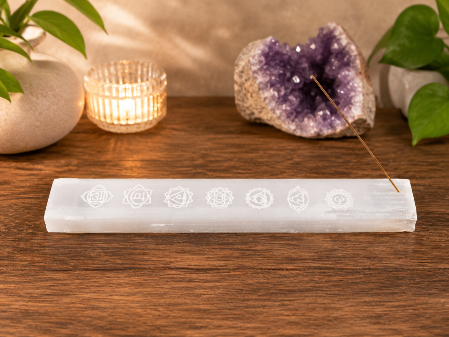 Selenite Chakra Incense Holder