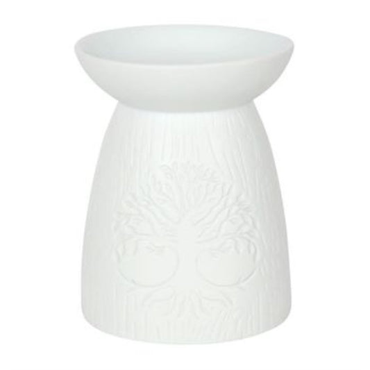 White Ceramic Tree of Life Oil / Wax Melt Burner
