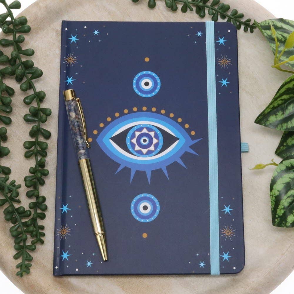 Evil Eye A5 Notebook & Crystal Pen Set