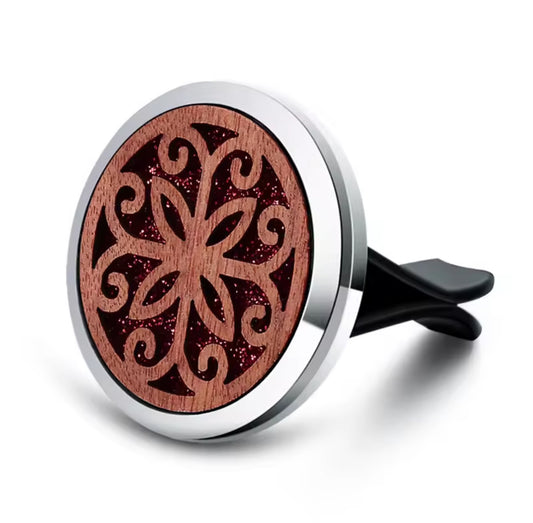 Vintage Wood & Stainless Steel Essential Oil Car Diffuser